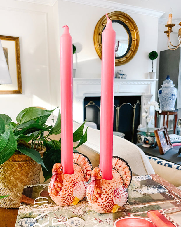 Vintage Pair Of Turkey Candlestick Holders