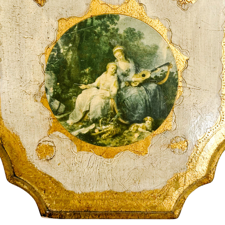 Vintage Pair of Italian Florentine Wall Hangings 