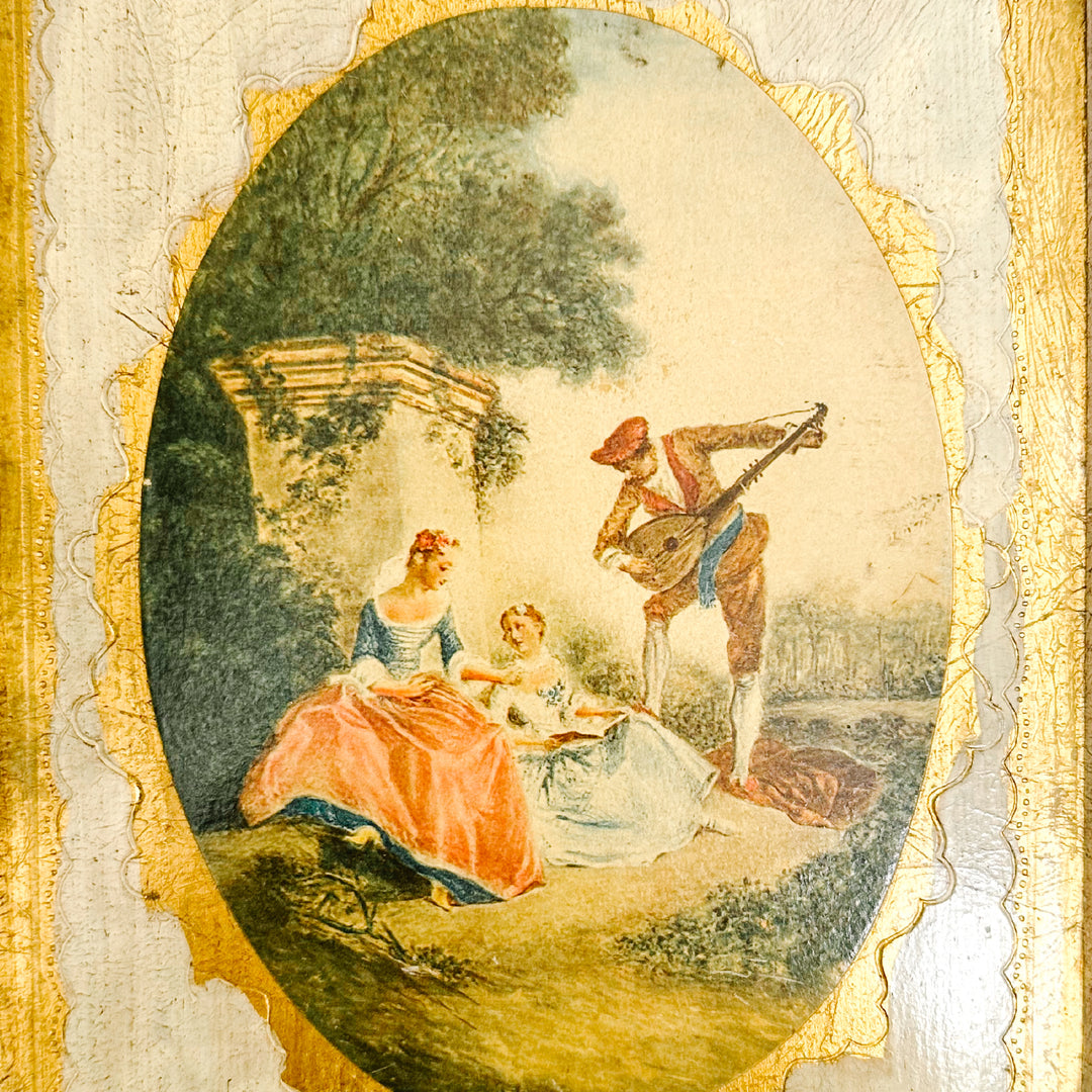 Vintage Pair of Italian Florentine Wall Hangings 