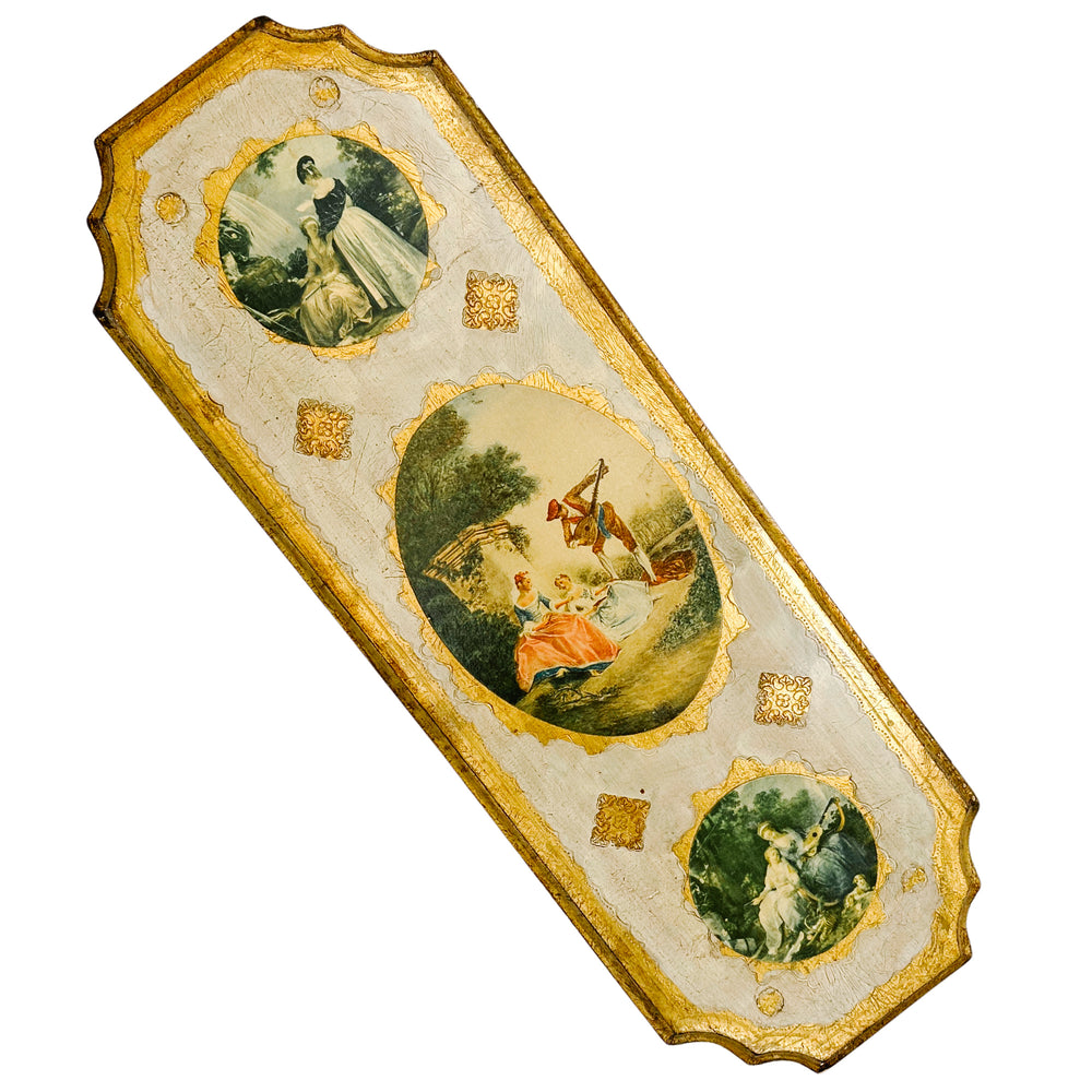 Vintage Pair of Italian Florentine Wall Hangings
