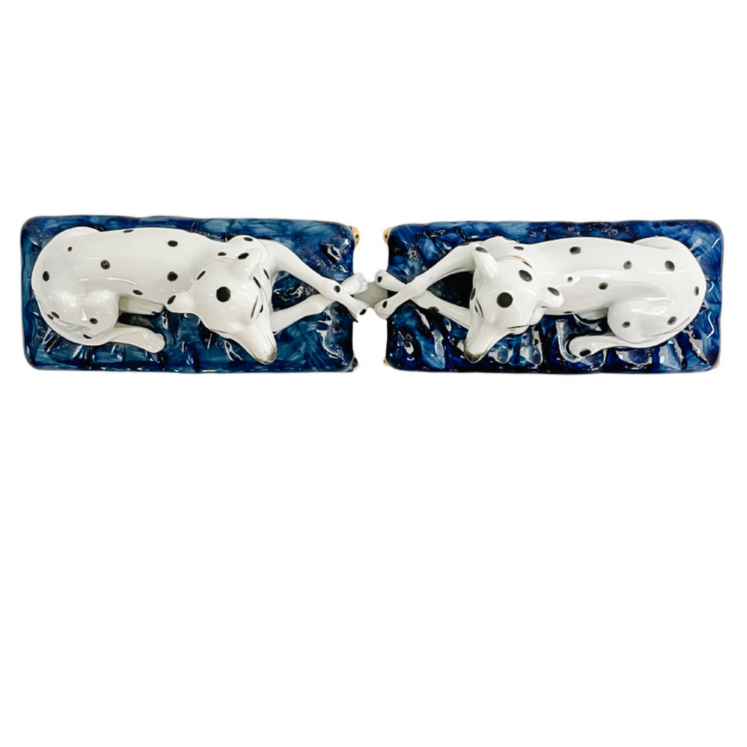 Vintage Pair of Staffordshire Dalmatians on Pillows