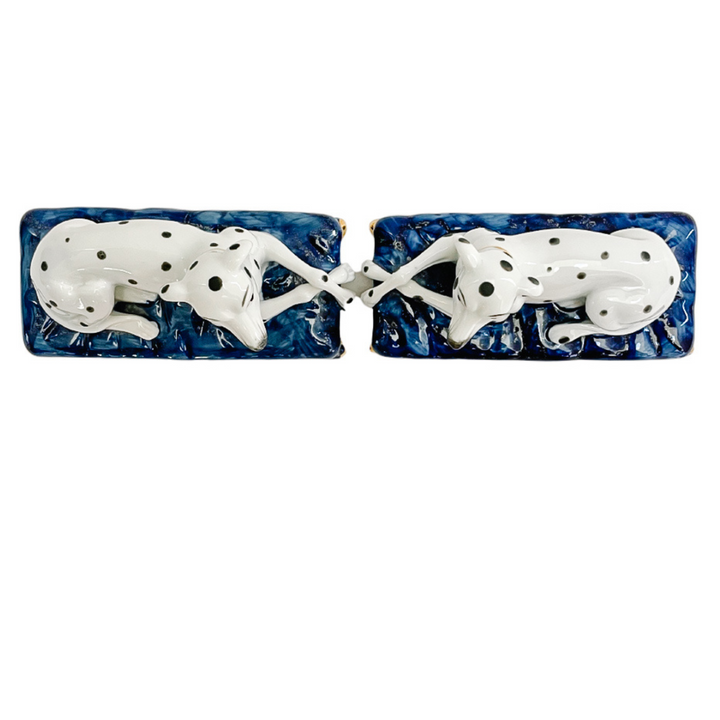 Vintage Pair of Staffordshire Dalmatians on Pillows