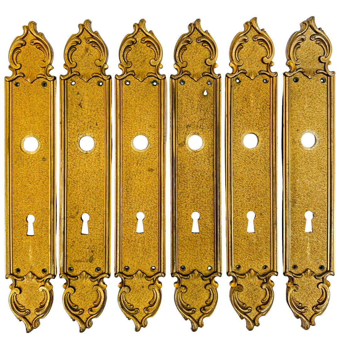 Architectural Salvage French Brass Door Backplates  Escutcheons
