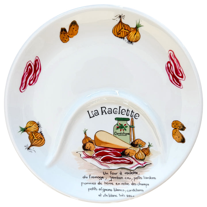 Vintage Pillivuyt France Porcelain La Raclette Divided Plates Set