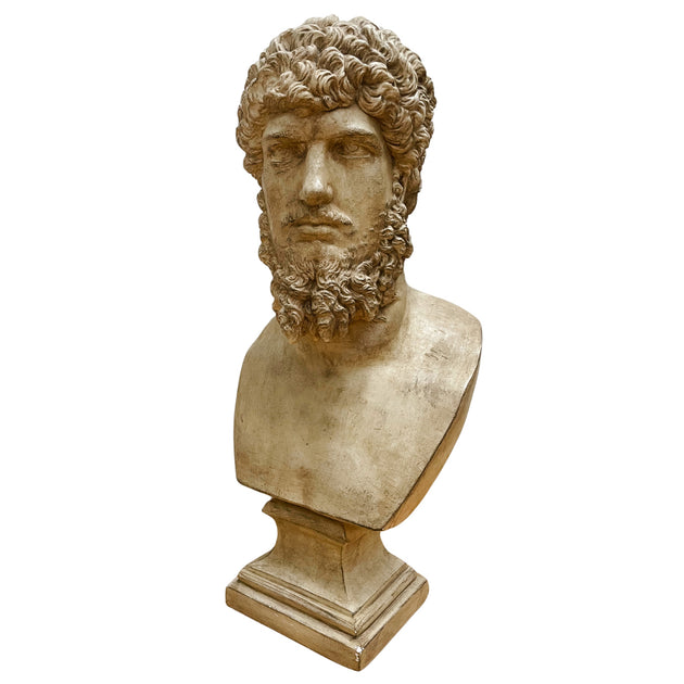 Late 20th Century Large Plaster Greek Bust Sculpture of Zeus House of