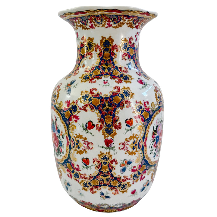 Vintage Porcelain Gilded Floral & Butterfly Vase