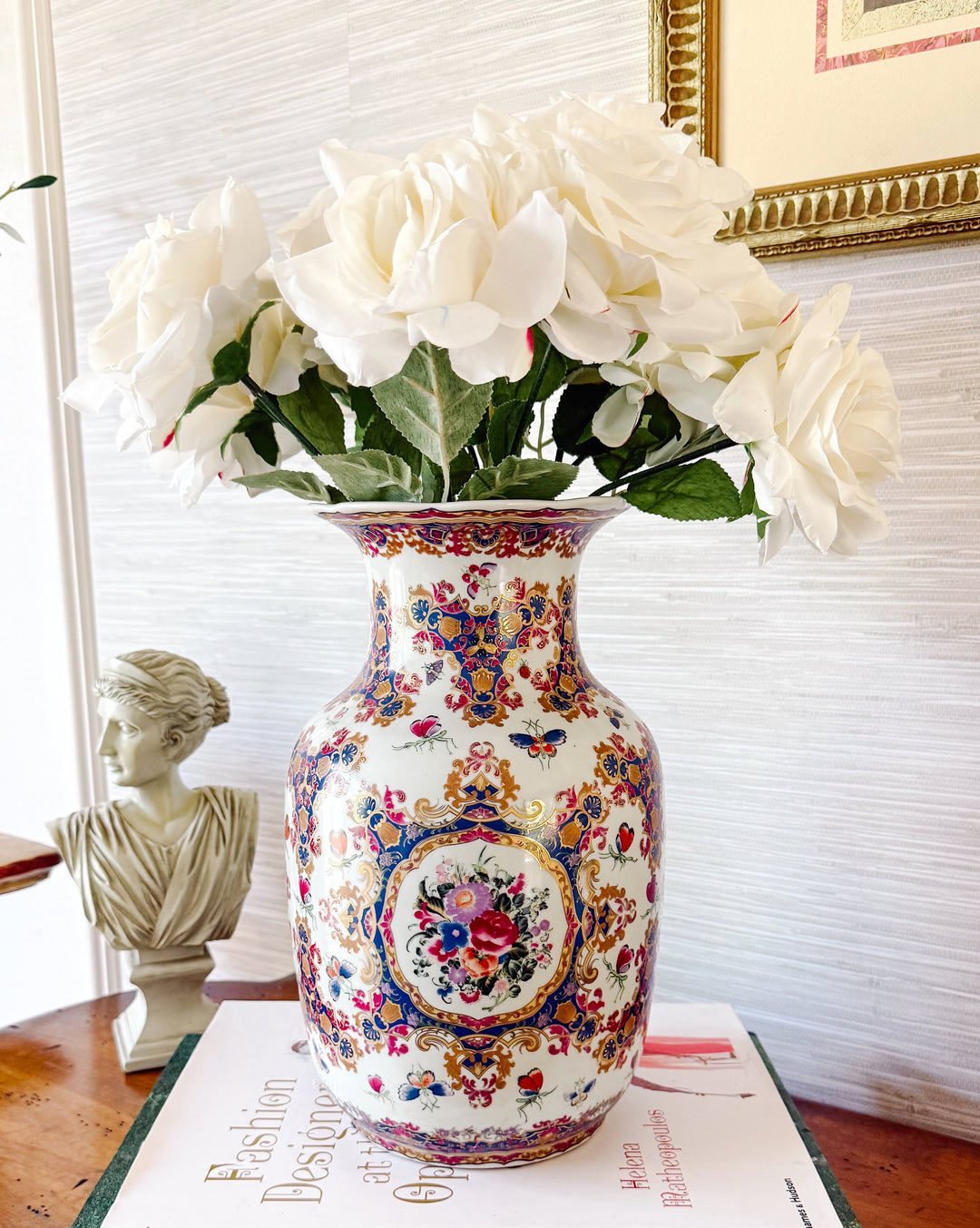 Vintage Porcelain Gilded Floral & Butterfly Vase