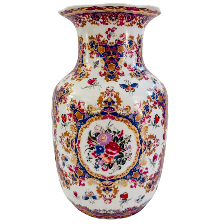 Vintage Porcelain Gilded Floral & Butterfly Vase