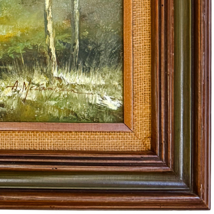 Vintage "Refuge" Original Oil Painting by A. McLaughlin, Mallards in Flight