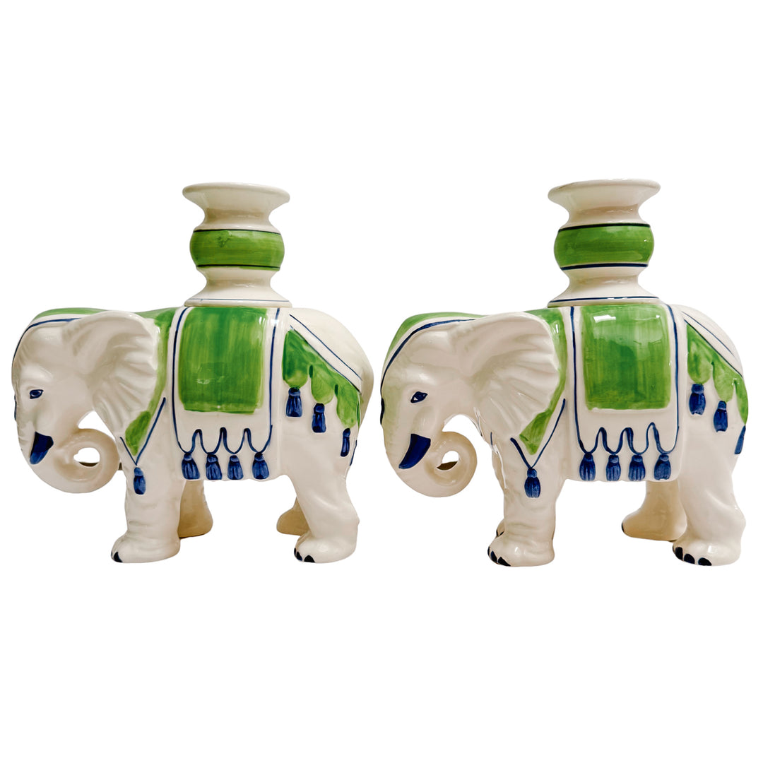 Vintage Regency Fitz and Floyd Elephant Candle Holders