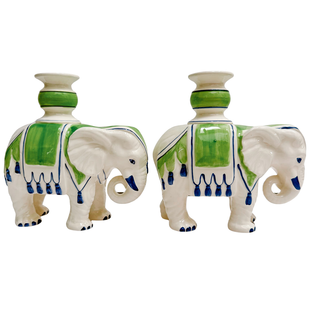 Vintage Regency Fitz and Floyd Elephant Candle Holders