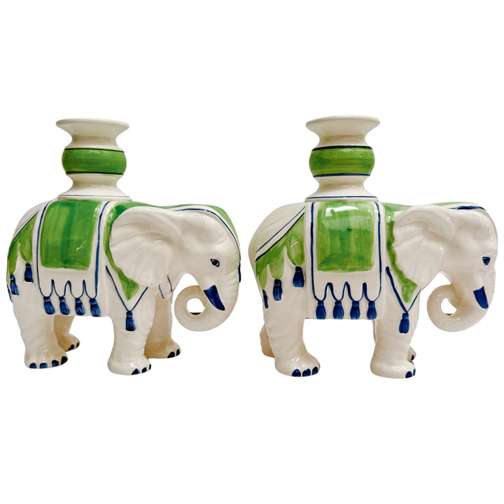 Vintage Regency Fitz and Floyd Elephant Candle Holders