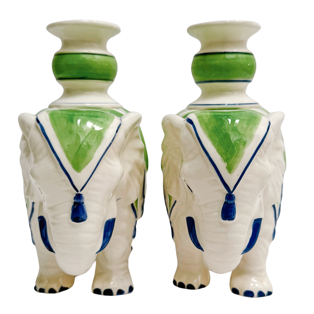 Vintage Regency Fitz and Floyd Elephant Candle Holders
