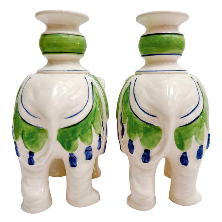 Vintage Regency Fitz and Floyd Elephant Candle Holders