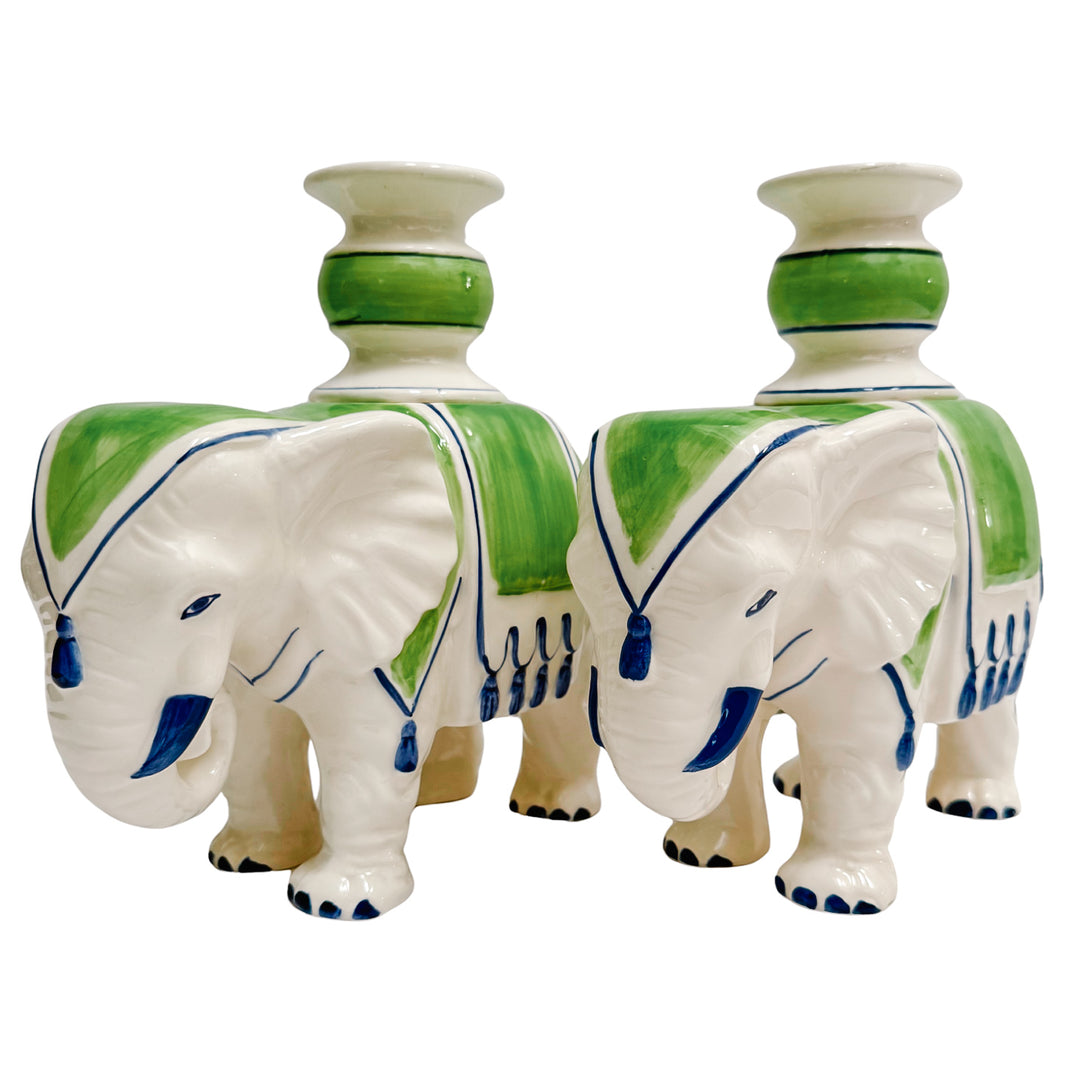 Vintage Regency Fitz and Floyd Elephant Candle Holders