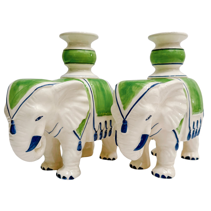 Vintage Regency Fitz and Floyd Elephant Candle Holders
