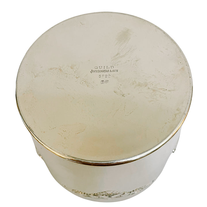 1940s Rogers & Sons Silverplate Ice Bucket With Tongs
