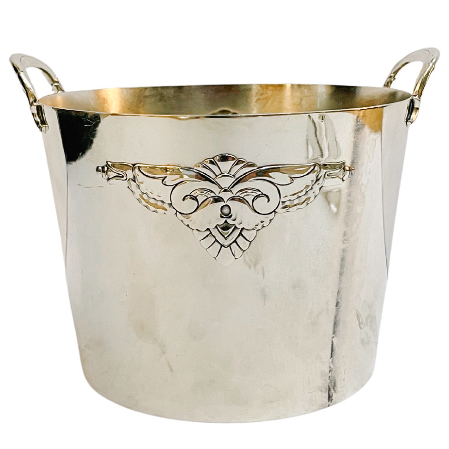 1940s Rogers & Sons Silverplate Ice Bucket With Tongs