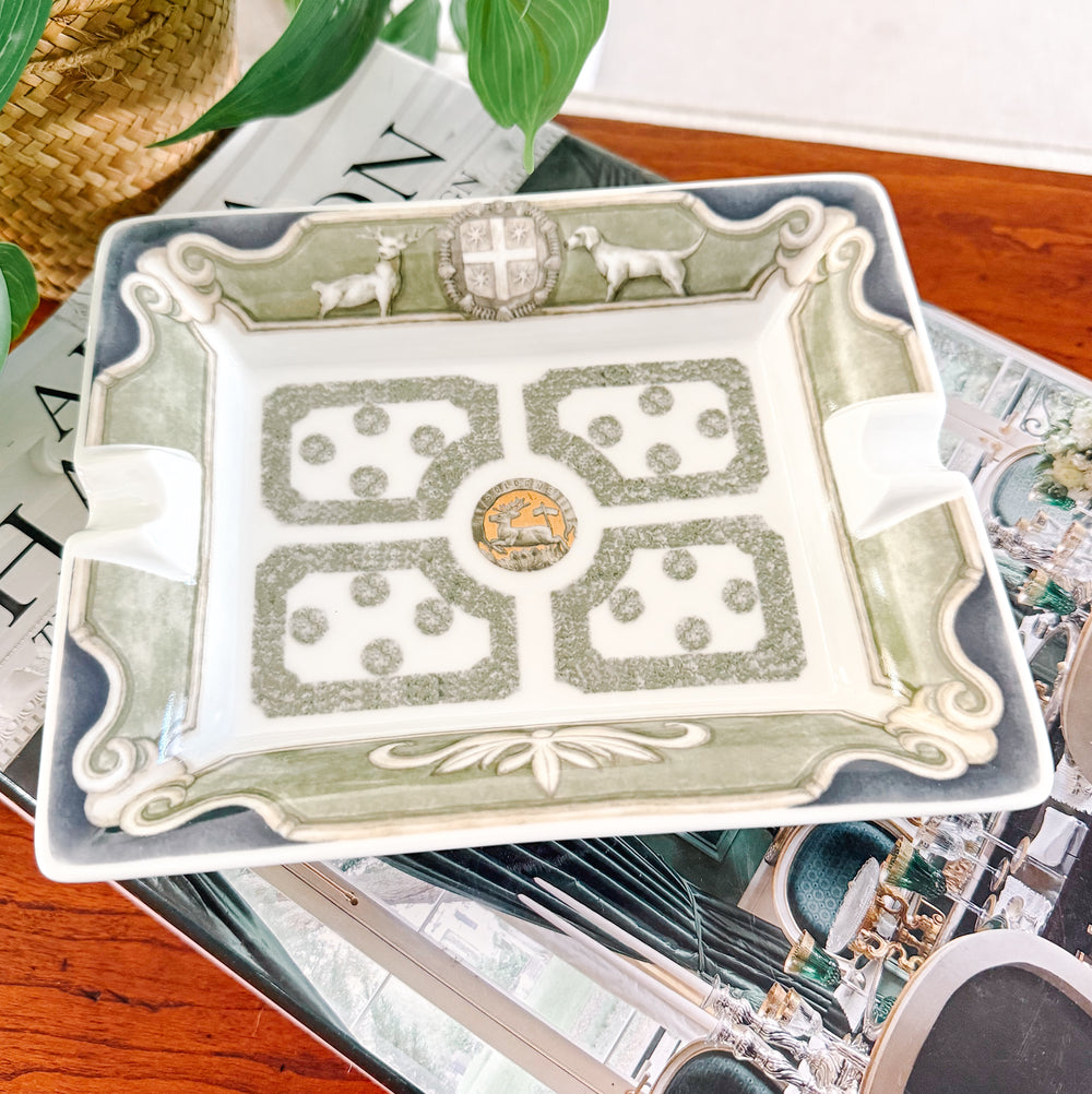 Vintage Royal Porcelain French Ashtray – "Un Automne À Cheverny" by Marie Pourchet