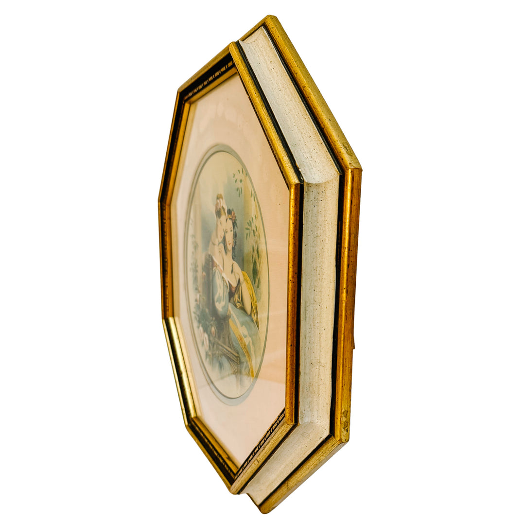 Vintage Rudolf Lesch "Flowers of Loveliness" Octagonal Framed Lithographs