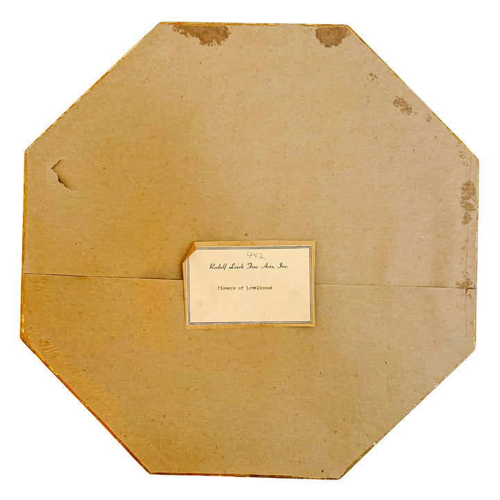 Vintage Rudolf Lesch "Flowers of Loveliness" Octagonal Framed Lithographs