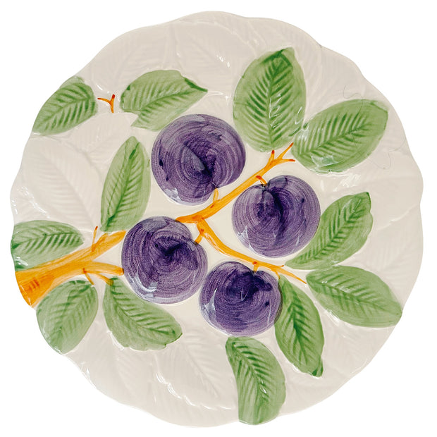 Japanese Embossed Majolica Fruit Plates, Set of 4