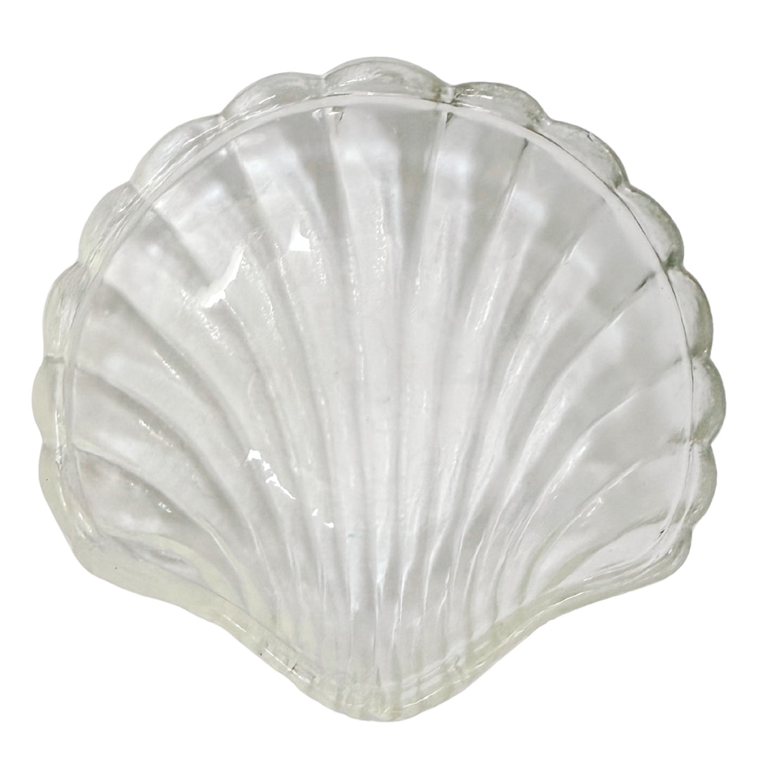 Vintage Silver-Plated Shell Butter Dish & Caviar Server With Spreader and Glass Liner