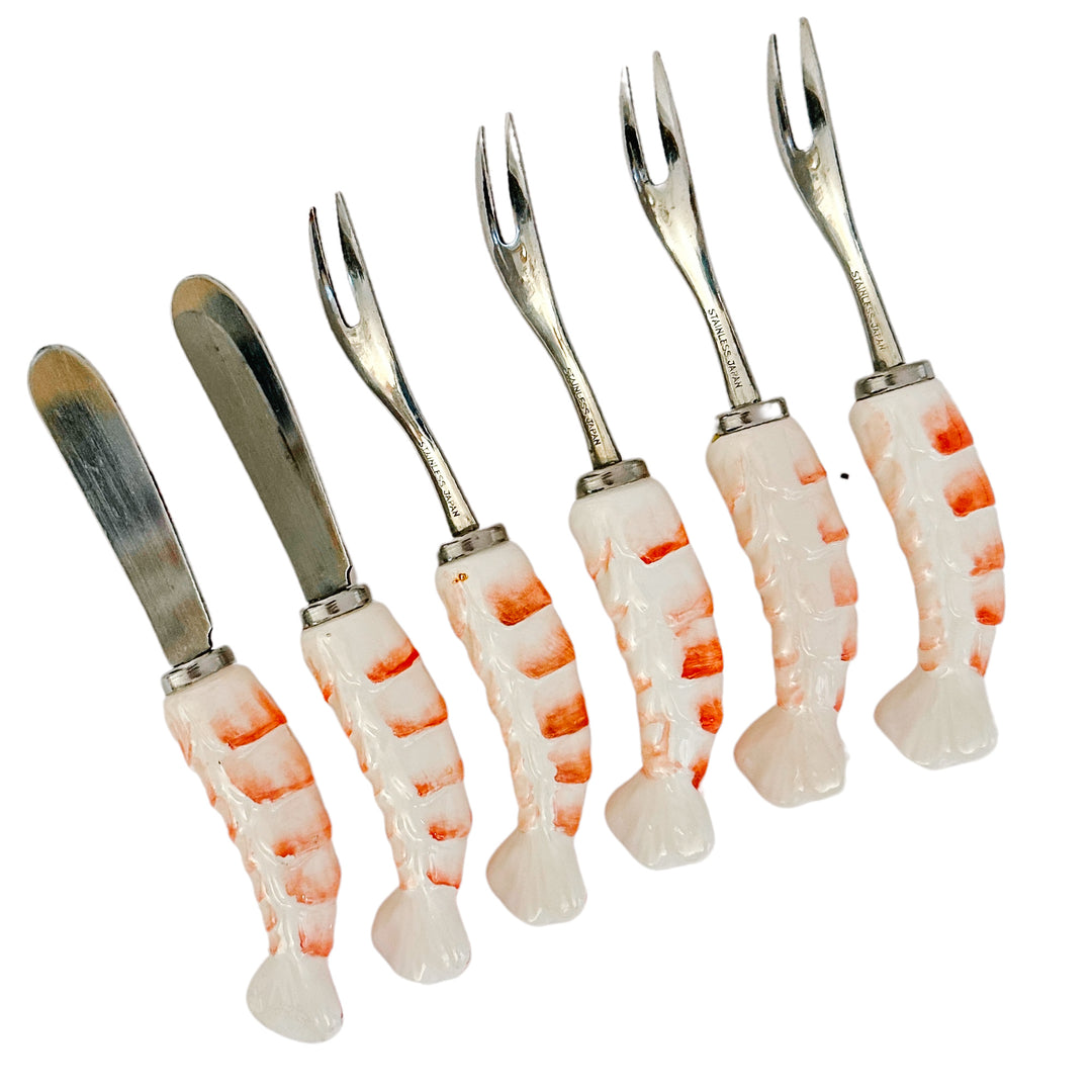 Vintage Shafford Shrimp Cocktail Forks & Spreaders