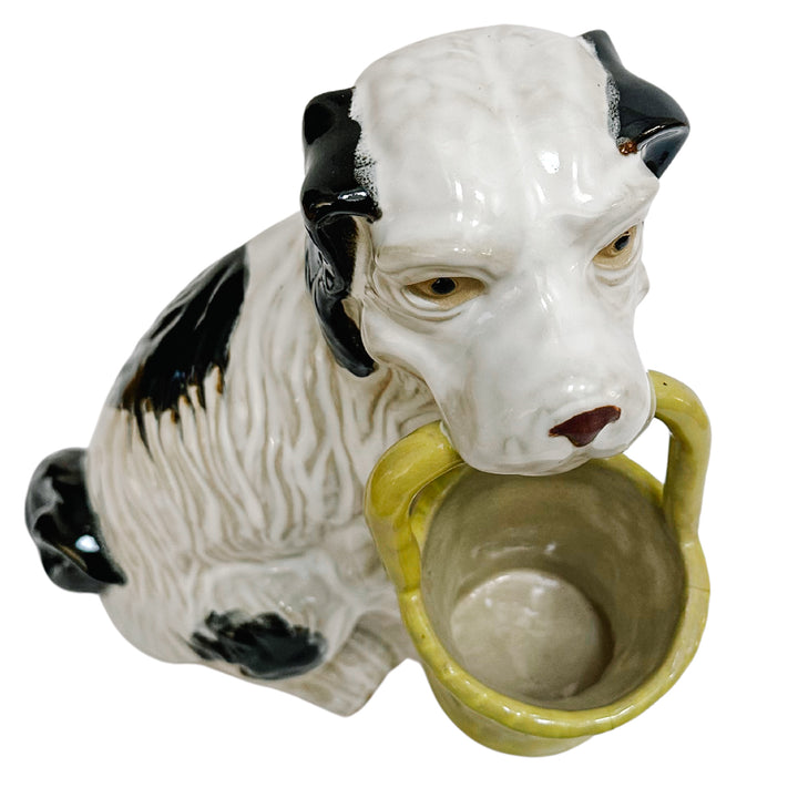 Vintage 12" Single Staffordshire Pottery Spaniel With Basket
