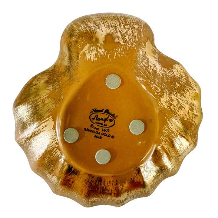 Vintage Stangl Pottery Granada 22K Gold Scalloped Shell Dish