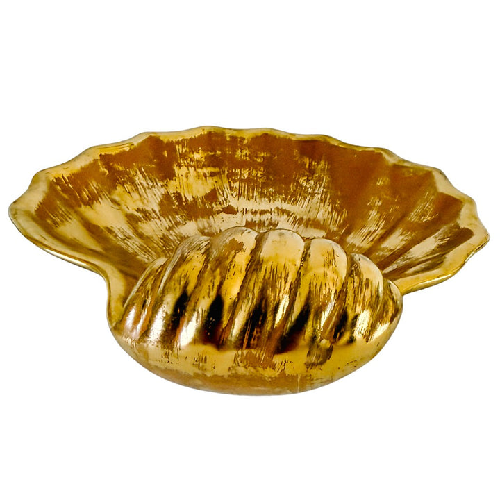 Vintage Stangl Pottery Granada 22K Gold Scalloped Shell Dish