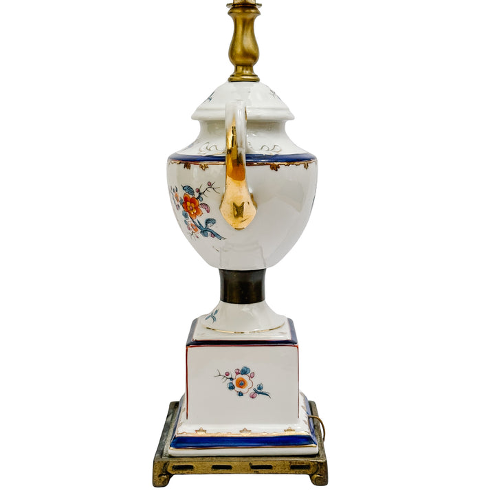 Mid-Century Kaiser Kuhn Swedish Armorial Porcelain Urn Table Lamp