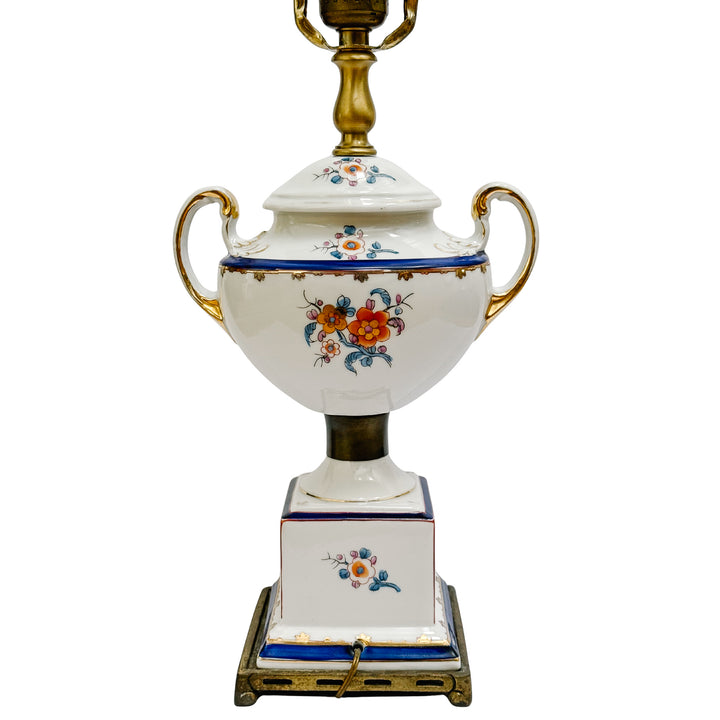 Mid-Century Kaiser Kuhn Swedish Armorial Porcelain Urn Table Lamp