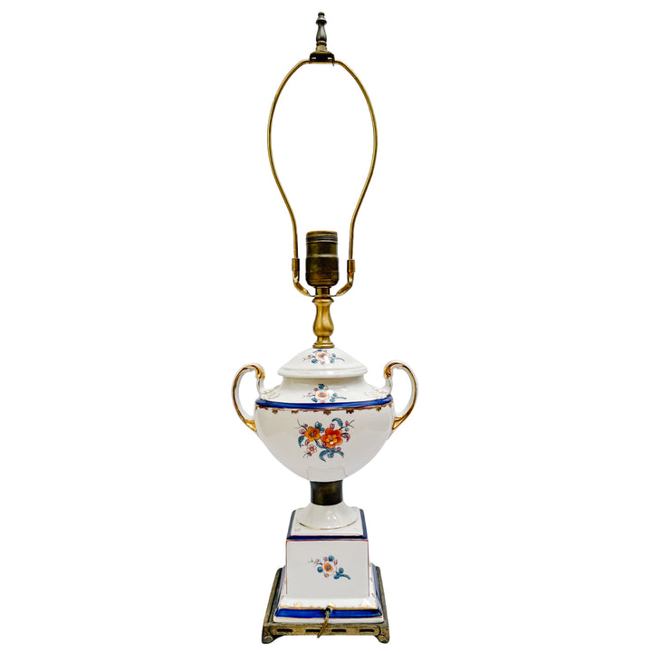 Mid-Century Kaiser Kuhn Swedish Armorial Porcelain Urn Table Lamp