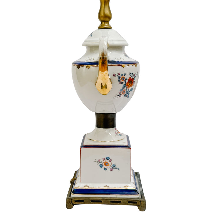 Mid-Century Kaiser Kuhn Swedish Armorial Porcelain Urn Table Lamp