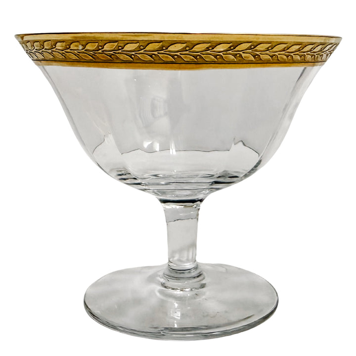 Tiffin-Franciscan Laurel Gold Encrusted Rimmed Sherbet / Cocktail Glasses, Set of 12