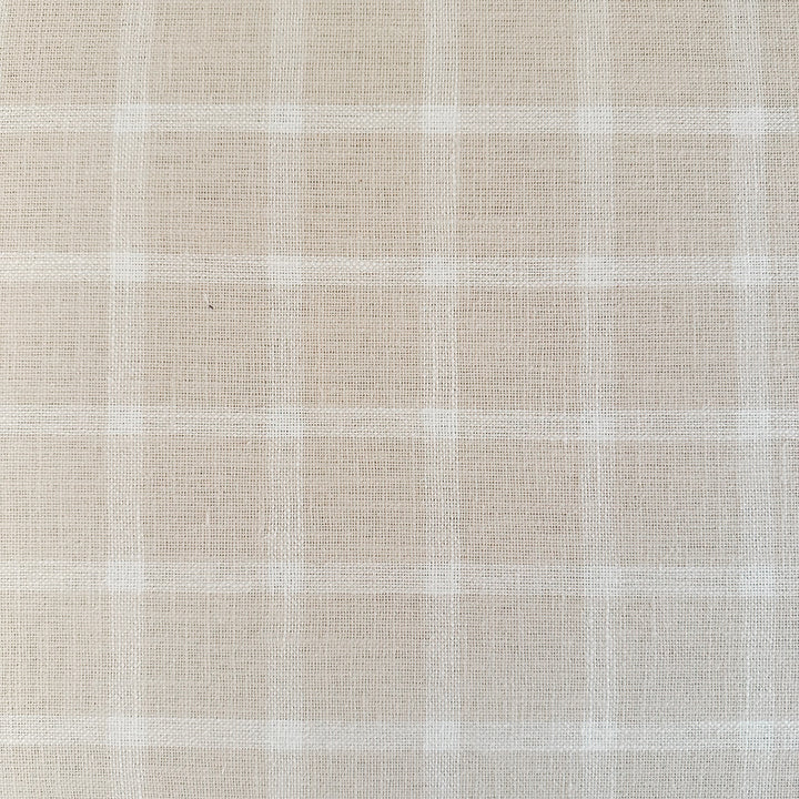 White & Cream Plaid Club Chair With Ottoman on Casters