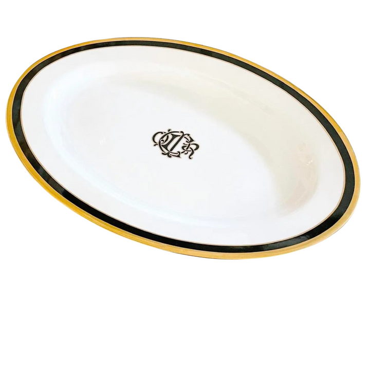 Vintage 1990 Christian Dior Black Monogram Oval Platter