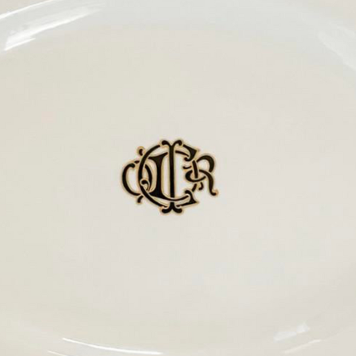 Vintage 1990 Christian Dior Black Monogram Oval Platter