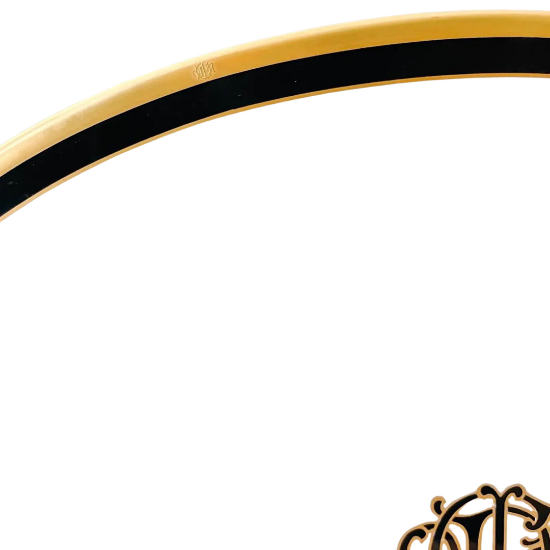 Vintage 1990 Christian Dior Black Monogram Oval Platter