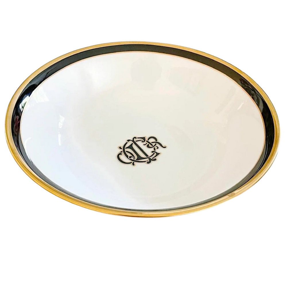 Vintage 1990 Christian Dior Black Monogram Vegetable Bowl