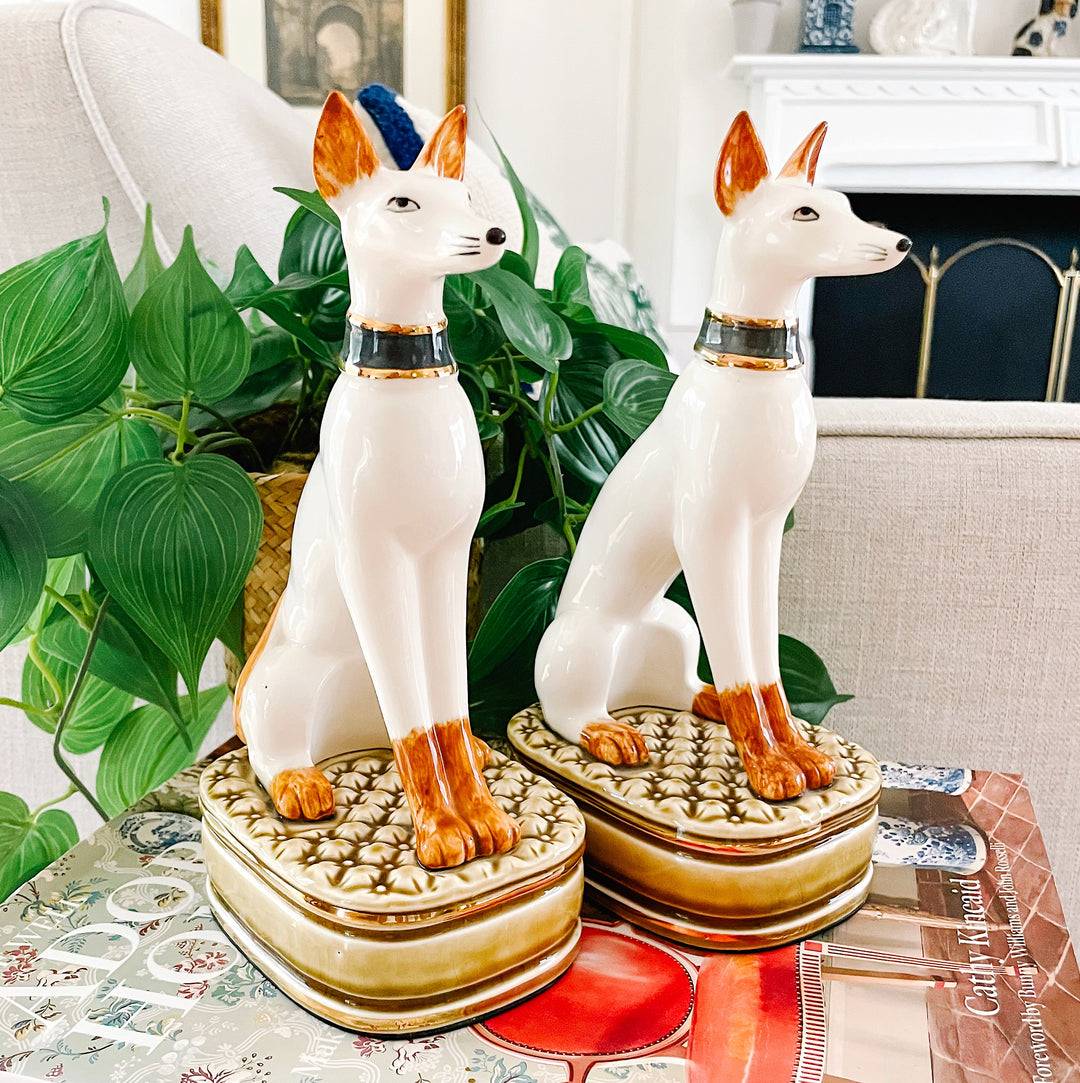 Vintage Andrea by Sadek Whippet Dog Bookends