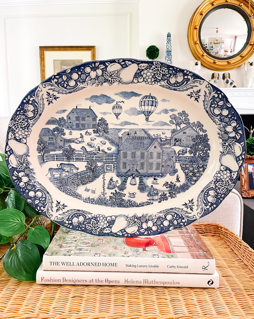 Large blue and white platter shop