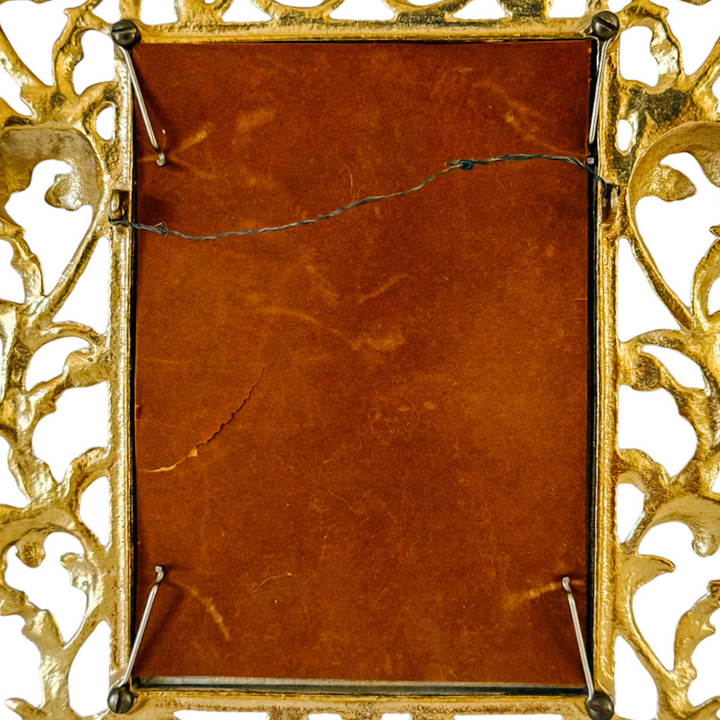 Vintage Cast Brass Rococo Style Ornate Photo Frame