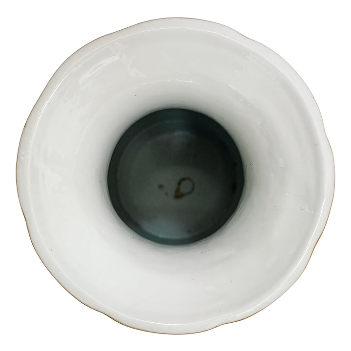 Vintage Chinese Famille Rose Vase with Pomegranate Handles