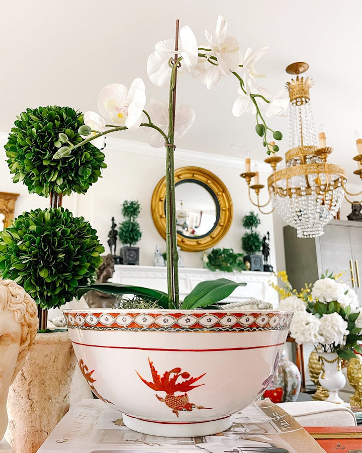 Chinese Red & Lavender Goldfish Bowl