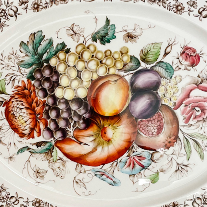 Vintage Large English Ironstone Johnson Bros Harvest Platter
