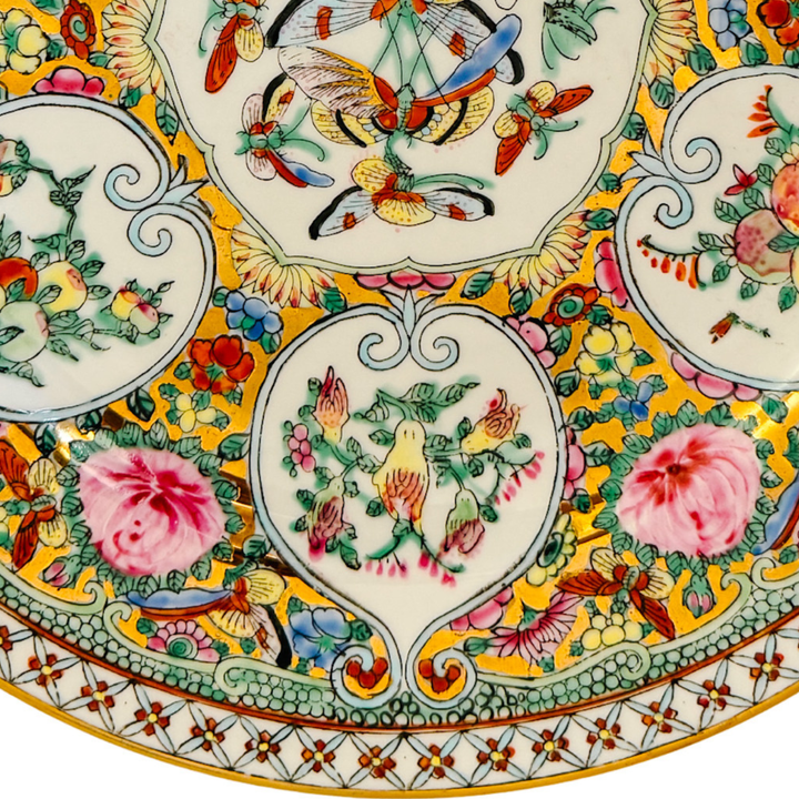 Vintage Famille Rose Canton Porcelain Plate
