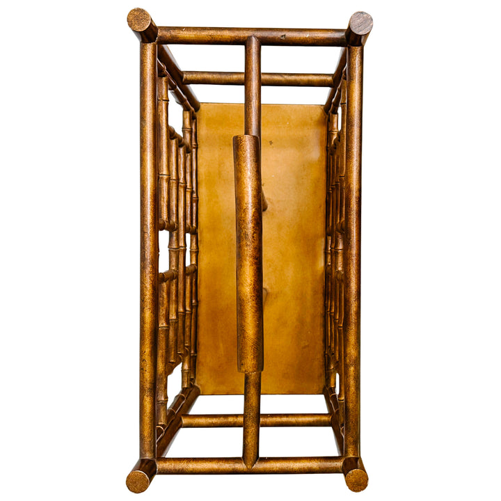 Vintage Faux Bamboo  Chippendale Fretwork Magazine Rack