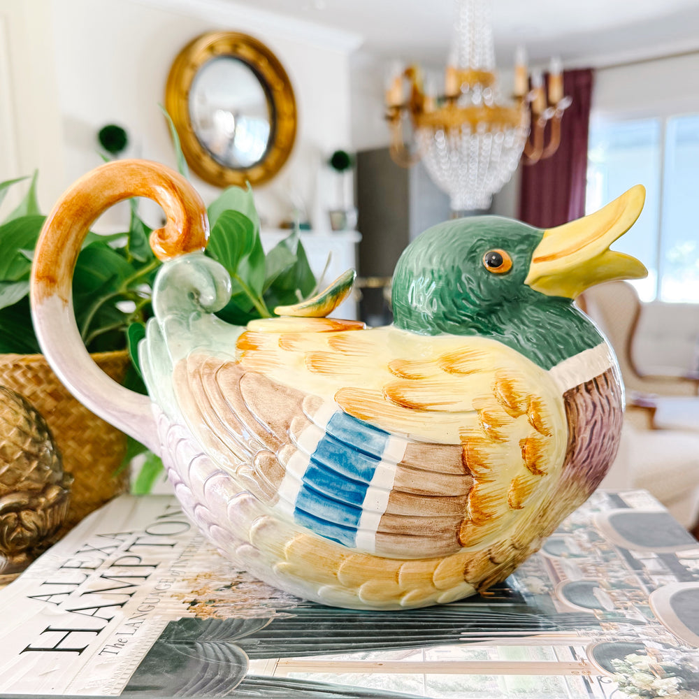 Vintage Fitz and Floyd Mallard Duck Teapot